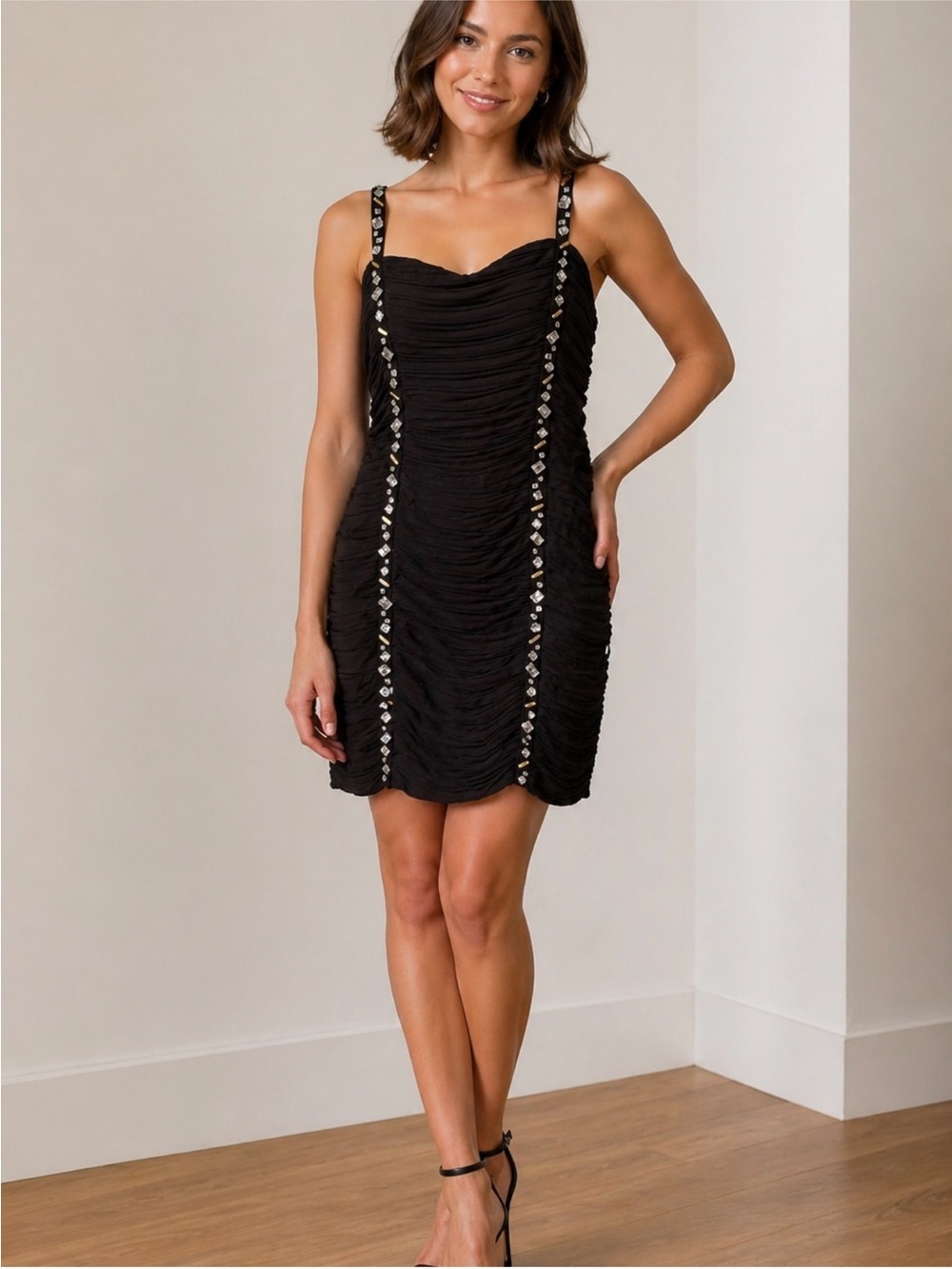 Camille La Vie Black Rhinestone Embellished Cocktail Dress
Size 16
